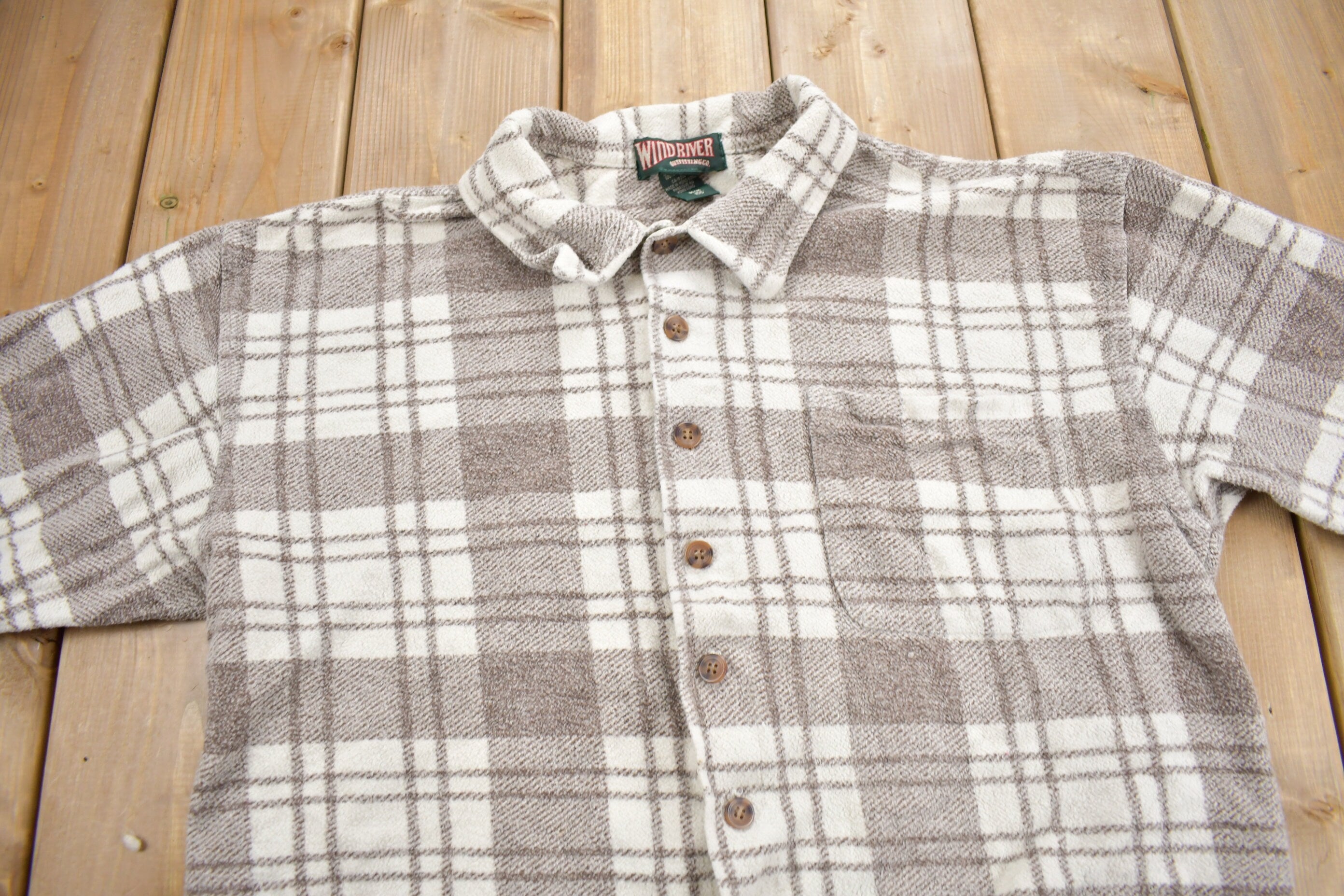 Vintage 1990s Windriver Plaid Flannel Button Up Shirt