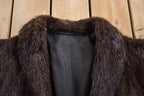 Vintage 1980s Black Sheared Beaver Fur Coat