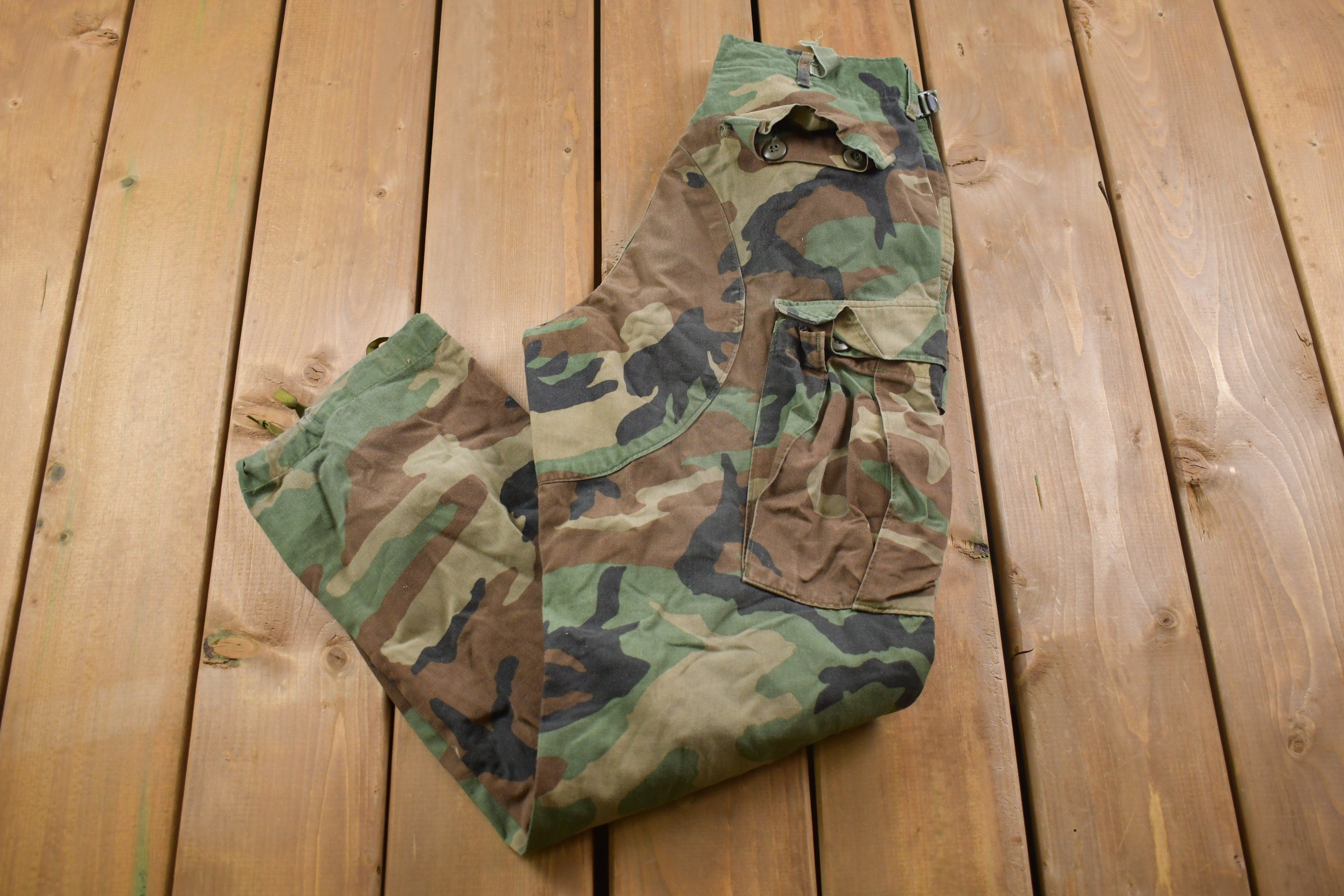 Vintage 2001 Military Woodland Camouflage Cargo Pocket Pants 30 x 30