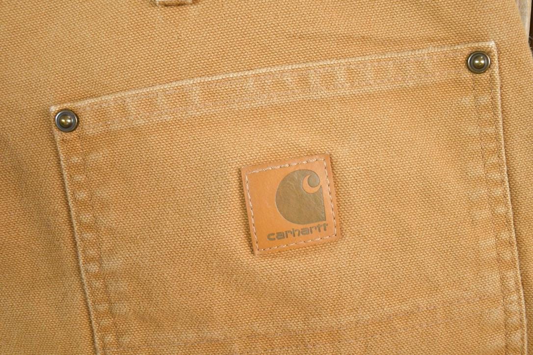 Vintage 1990s Tan Carhartt Double Knee Denim Work Jeans Size 38 x 30