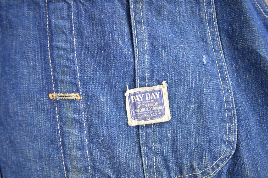 Vintage 1940s Pay Day JC Penney Denim Overalls