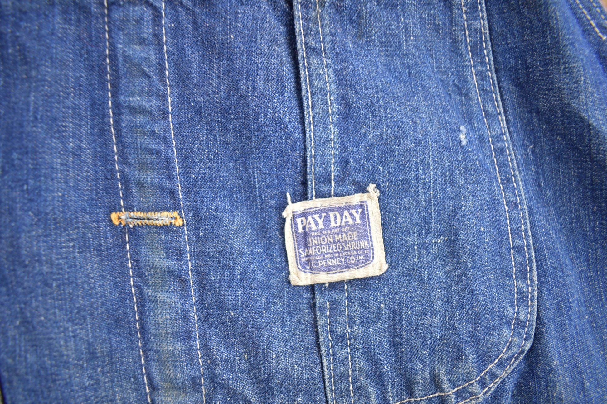 Vintage 1940s Pay Day JC Penney Denim Overalls