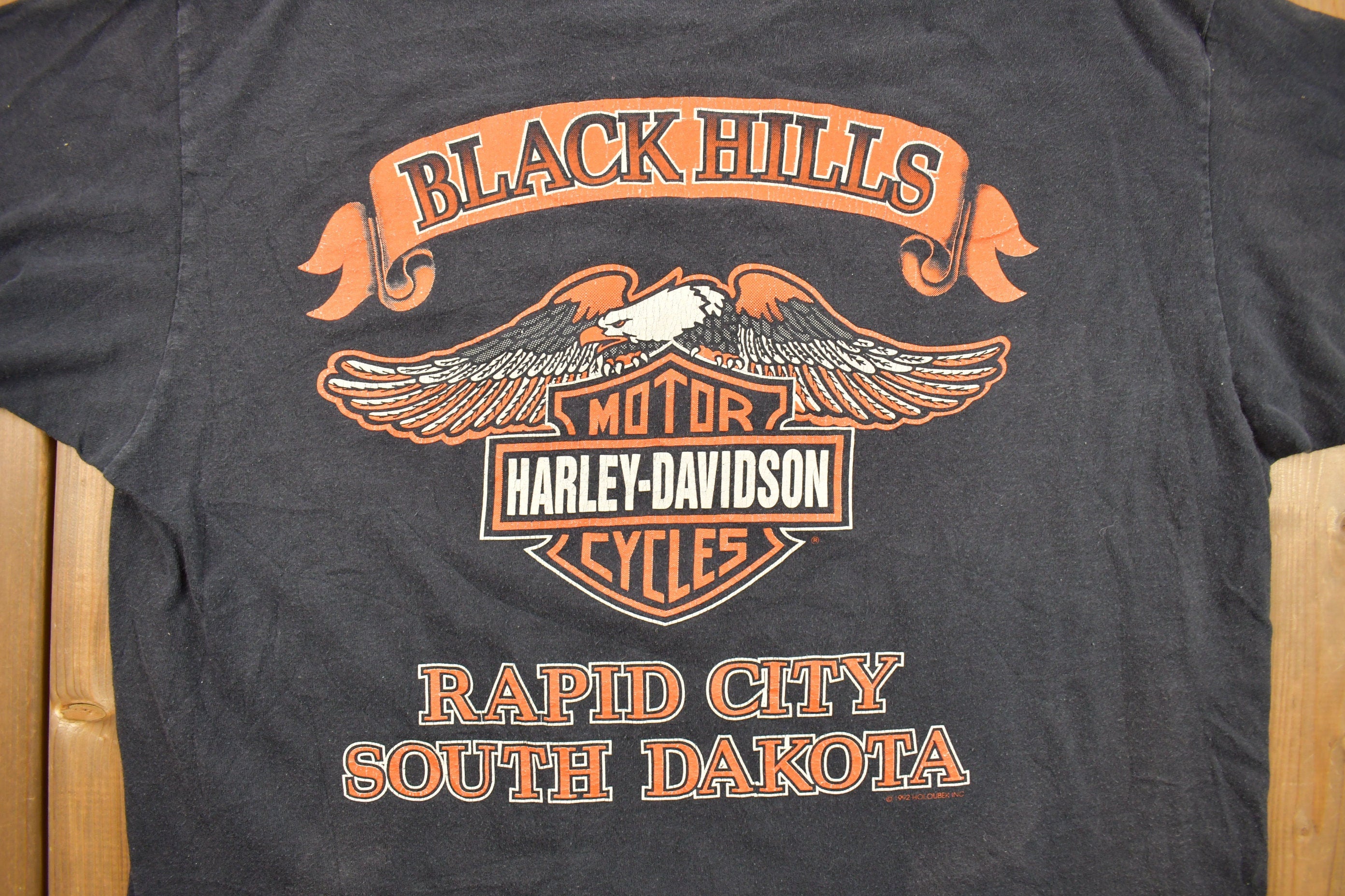 Vintage 1993 Black Hills Rally Bison Harley Davidson T-Shirt