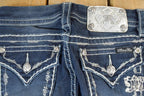 Vintage Y2K Miss Me Bedazzled Low Rise Jeans Size 26x31