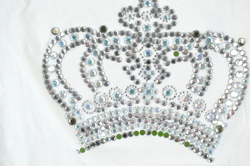 Women Vintage Vigoss Bedazzled Crown Y2K T-Shirt / Vigoss Grunge Skull Print / Contrast Stitch / Internet Famous Clothing / Over Dyed