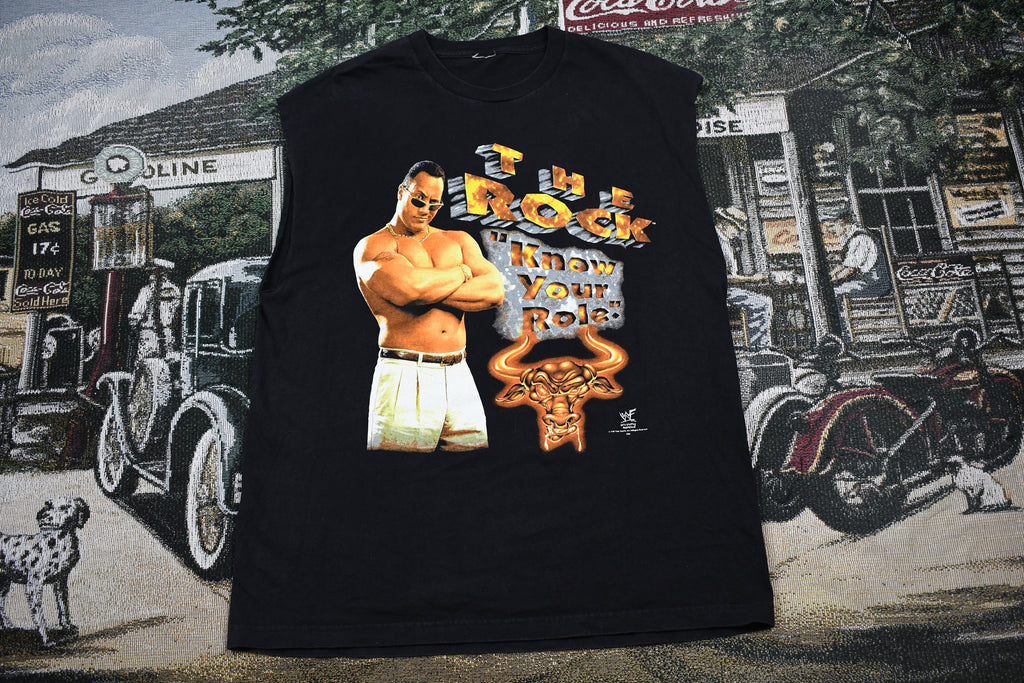 Vintage 1998 The Rock Know Your Role Graphic T Shirt