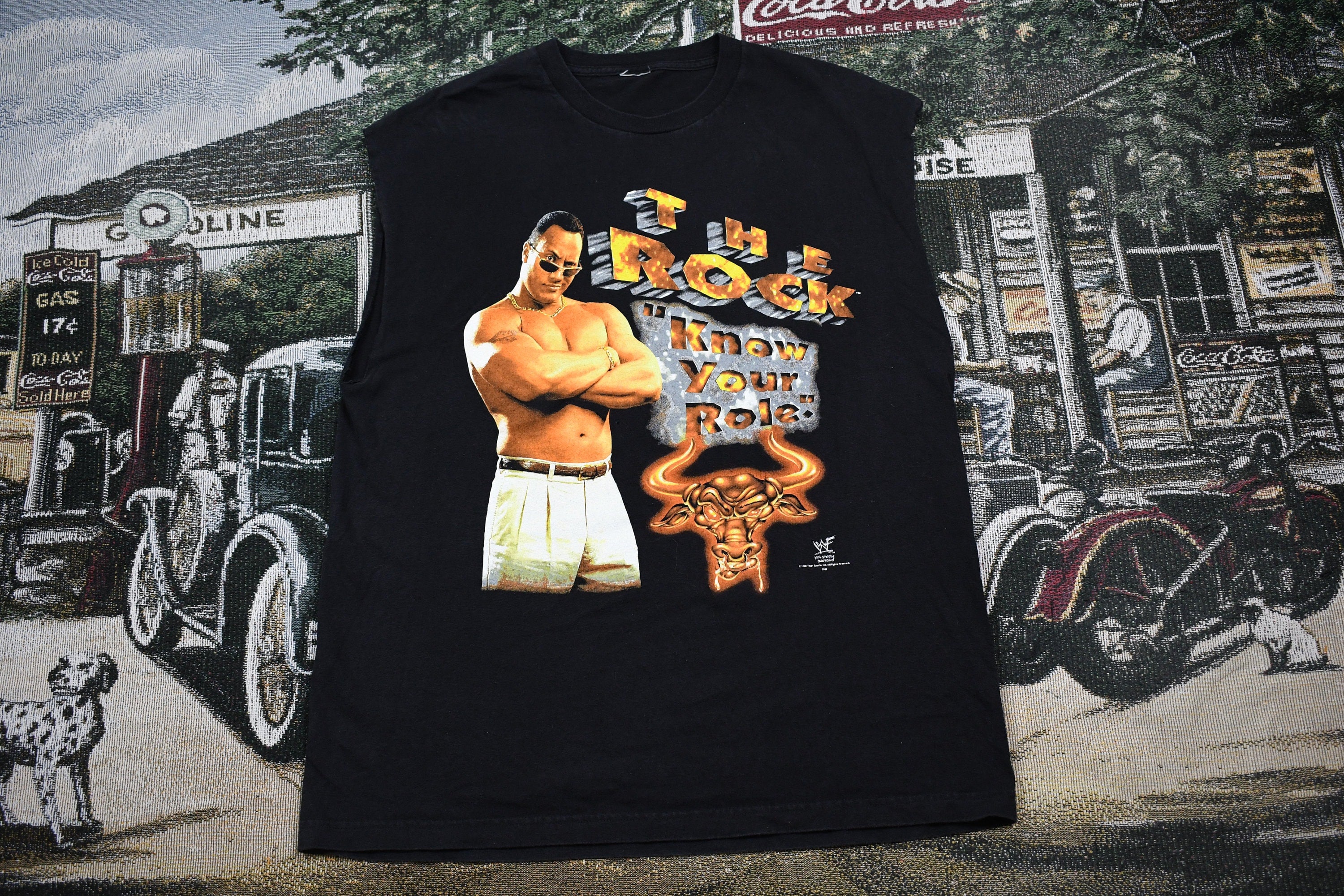 Vintage 1998 The Rock Know Your Role Graphic T Shirt
