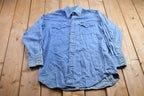Vintage 1990s Lee Denim Button Up Shirt / 1990s Button Up / Vintage Jean Shirt / Basic Button Up / Lee Vintage / Lee Denim Button Up / 90s