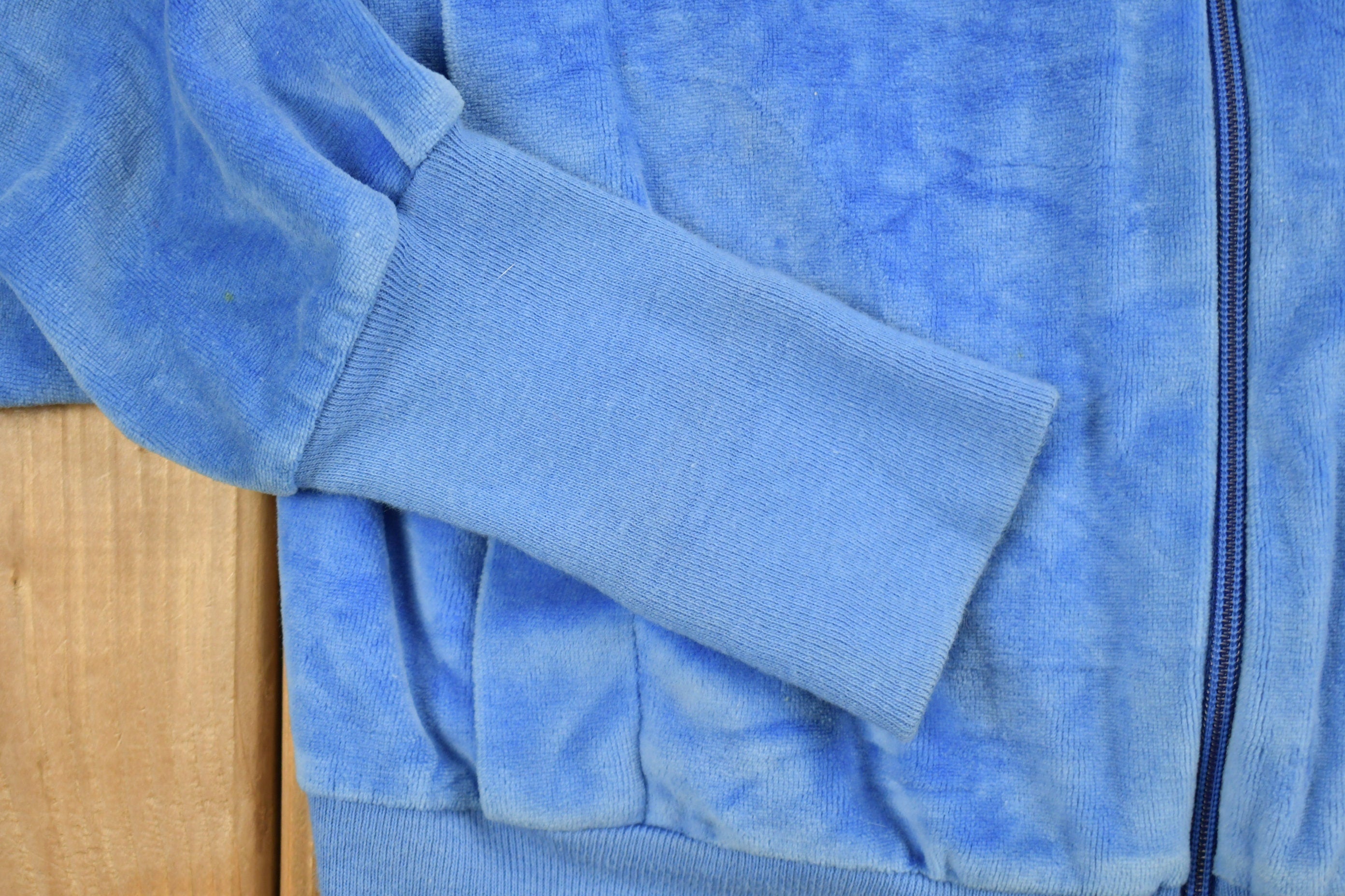 Vintage 1980's Ultrasport Blue Zip Up Velour Jacket