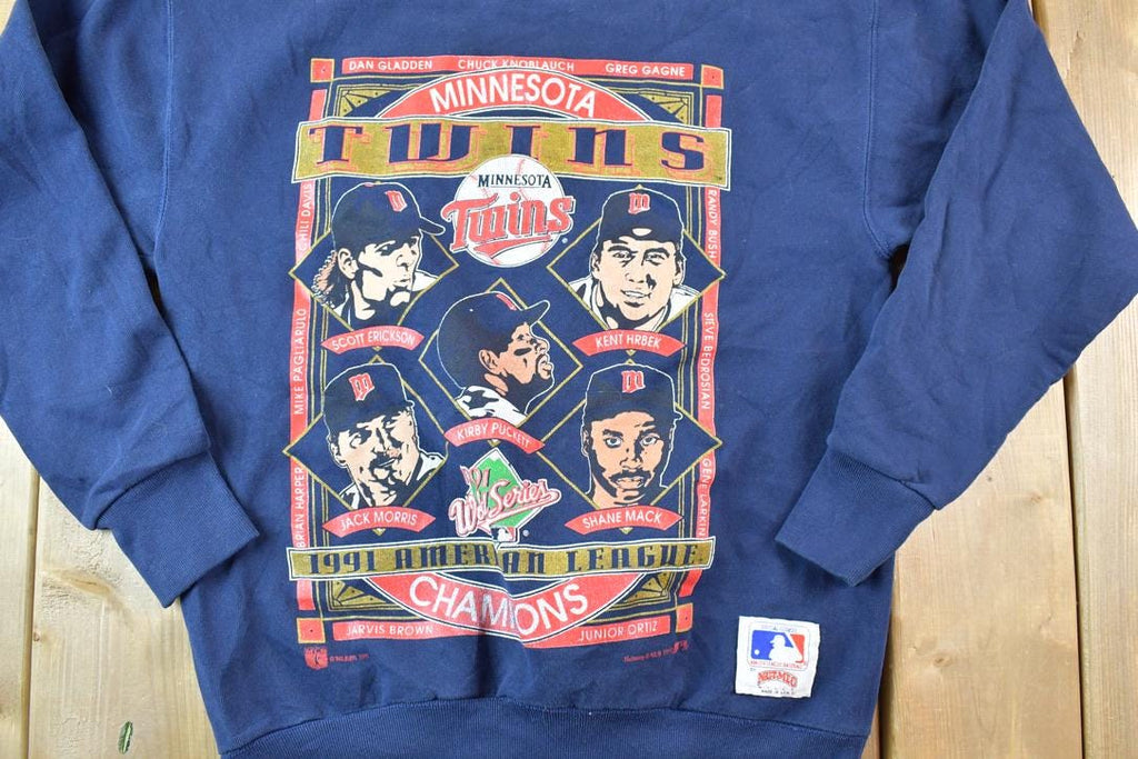 Vintage 1991 Minnesota Twins American League Champions Nutmeg MLB Crewneck Sweatshirt