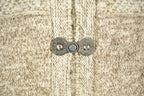 Vintage 1990s Beige Knitted Cardigan Sweater Metal Clasps