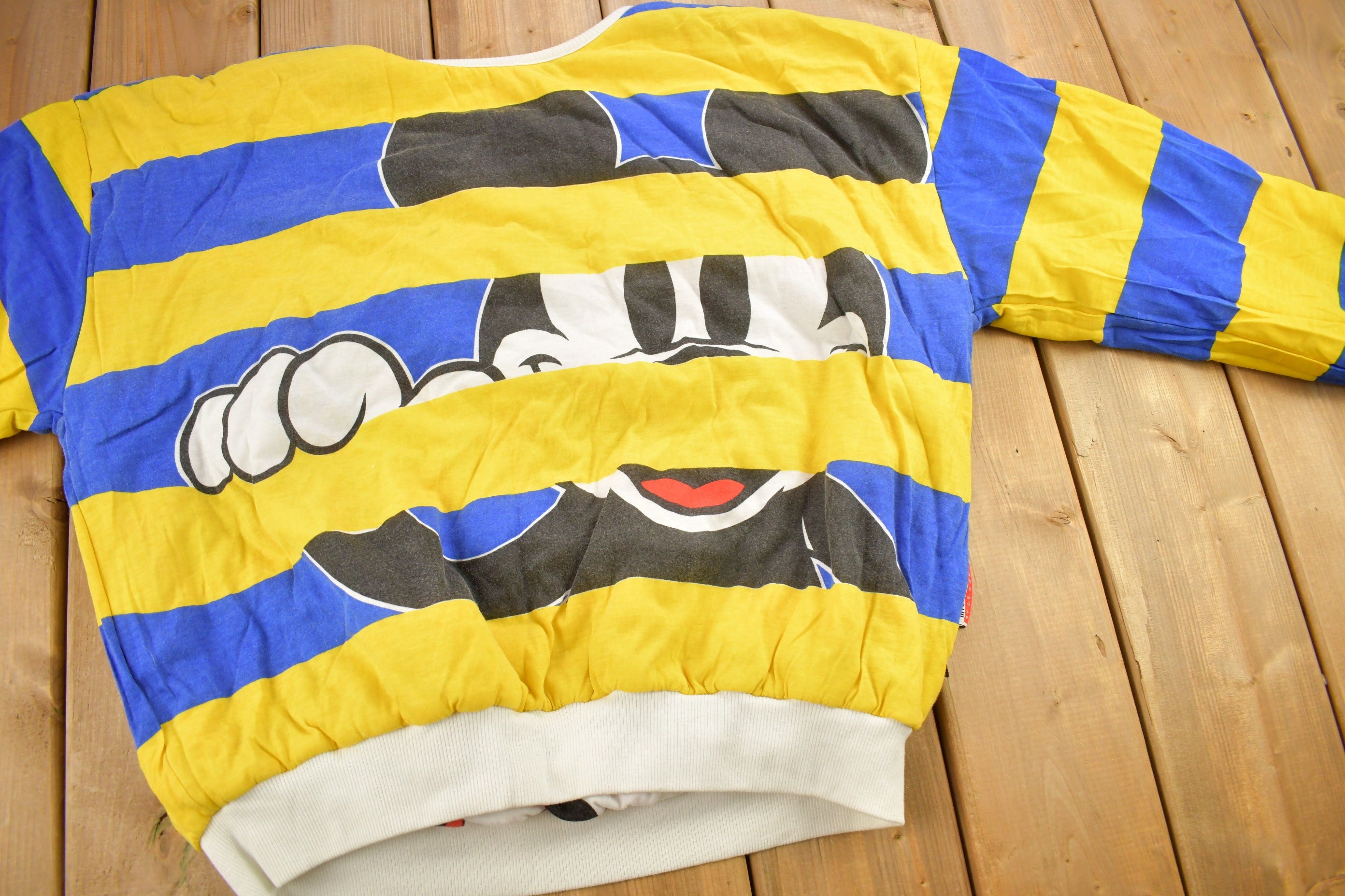Vintage 1990s Mickey Mouse Reversible All Over Print Disney Crewneck
