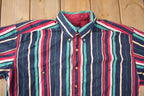 Vintage 1990s Basic Options Short Sleeve Button Up Striped Shirt
