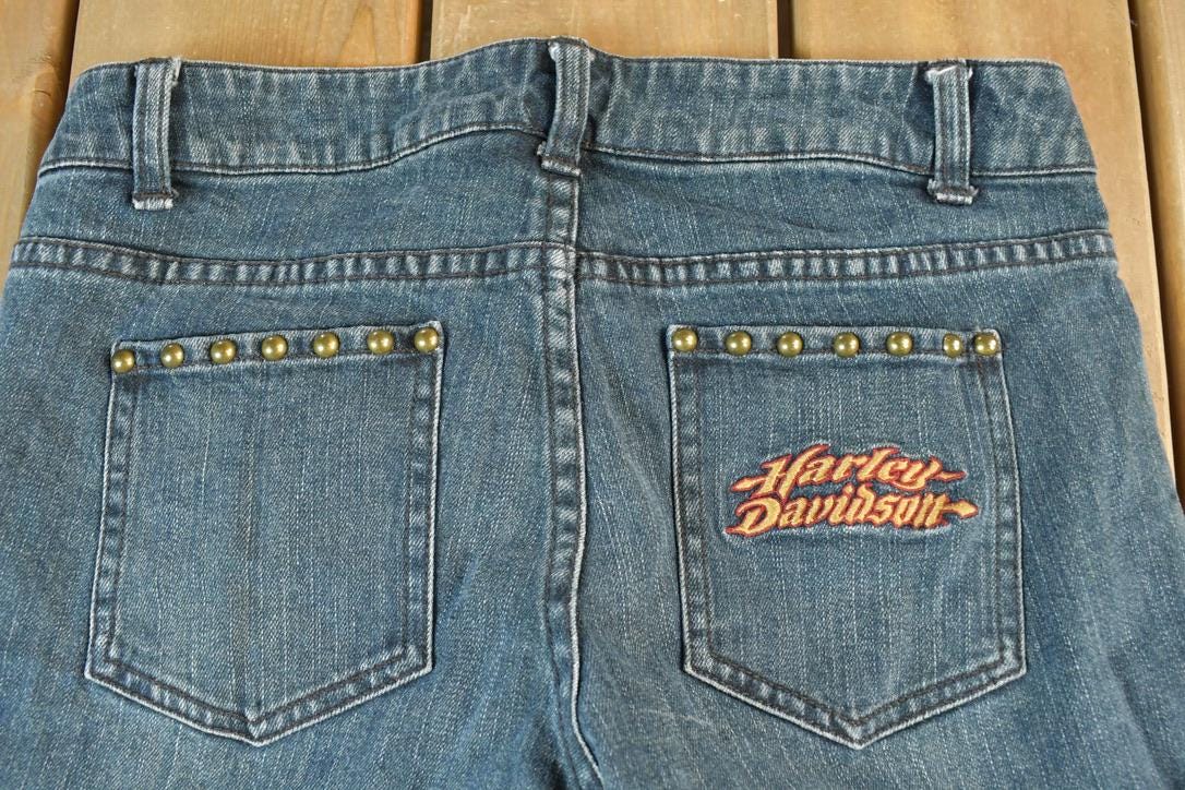 Vintage 1990s Harley Davidson Riveted Jean Shorts