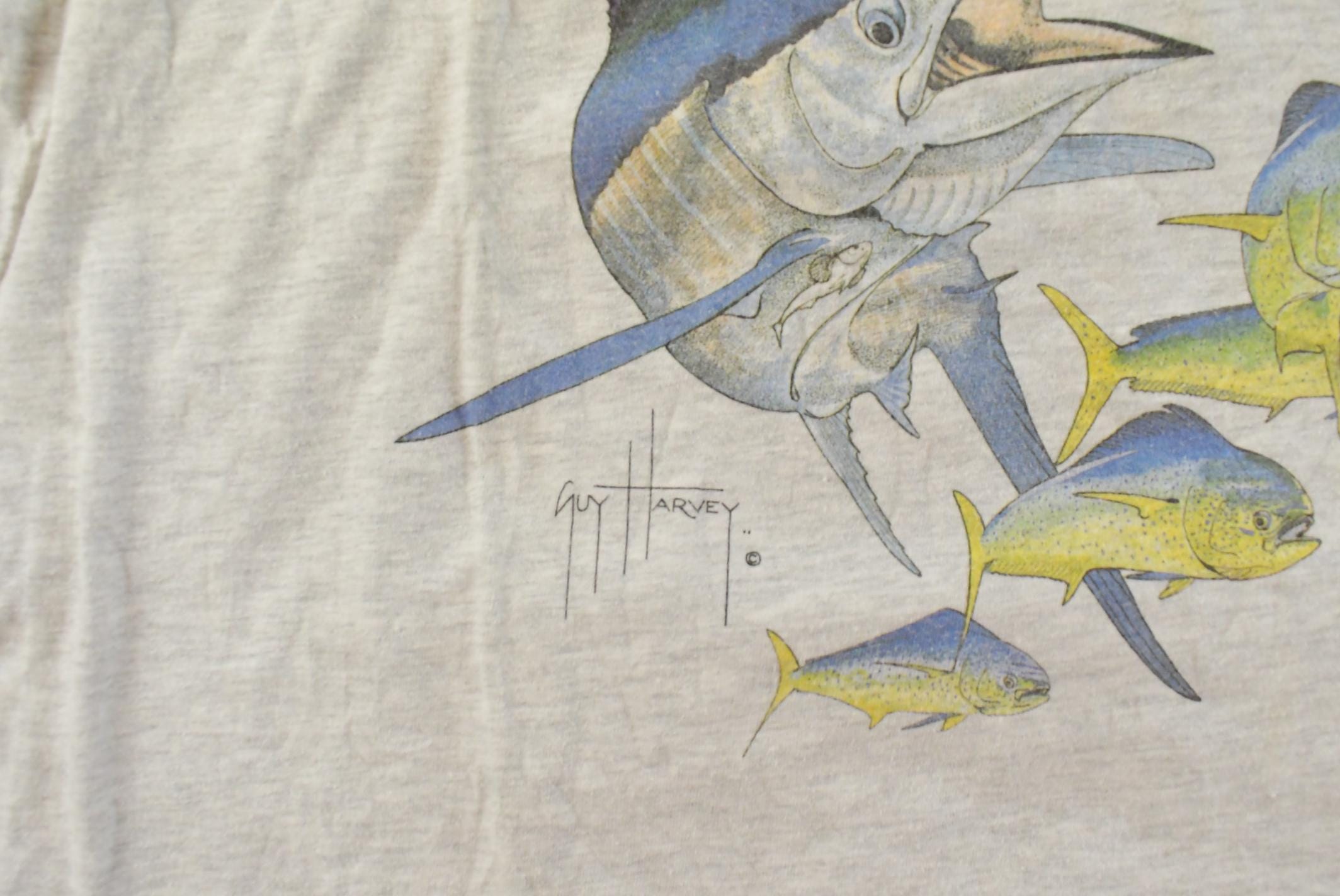 Vintage 1990s Guy Harvey Souvenir Fishing T-Shirt Men's 2XL