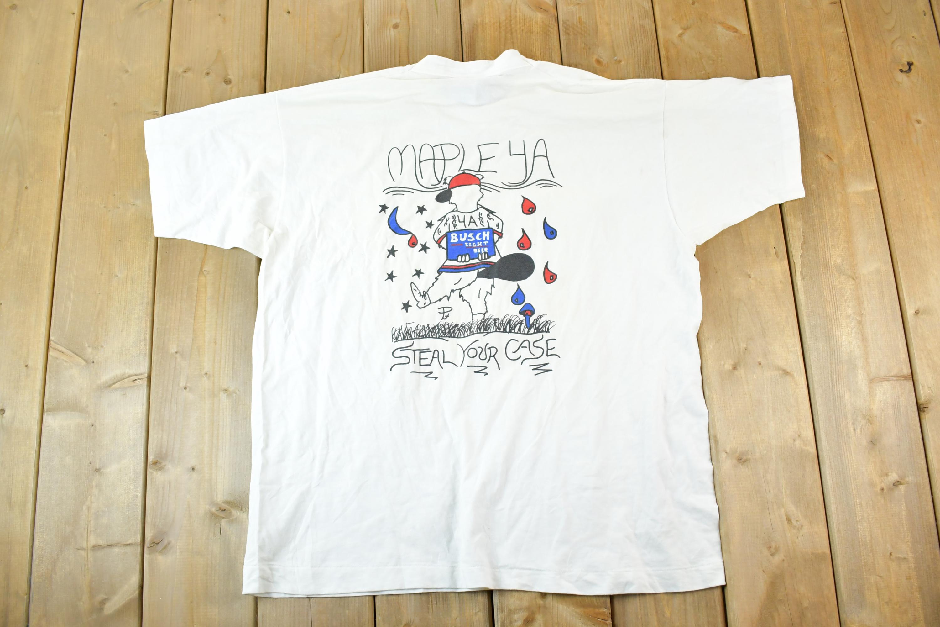 Vintage 1990s Maple Ya Cartoon Beaver Souvenir T-Shirt Mens L