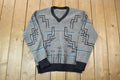 Vintage 1990s Knit V Neck Sweater / 90s Crewneck / Made In USA / Preppy