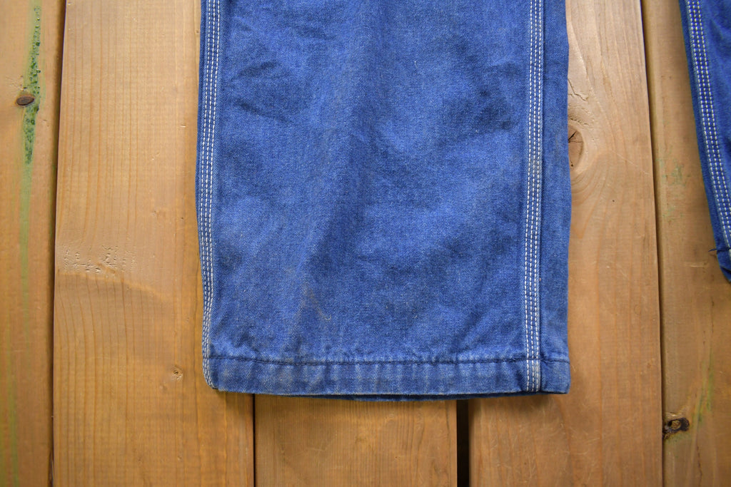 Vintage 1970s Big Smith Blue Denim Jean Overalls Size 39 x 29