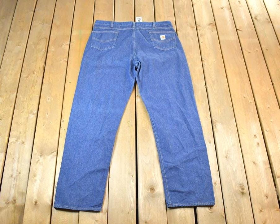 Vintage Y2K Carhartt Flame Resistant Work Denim Jeans Size 42 x 36