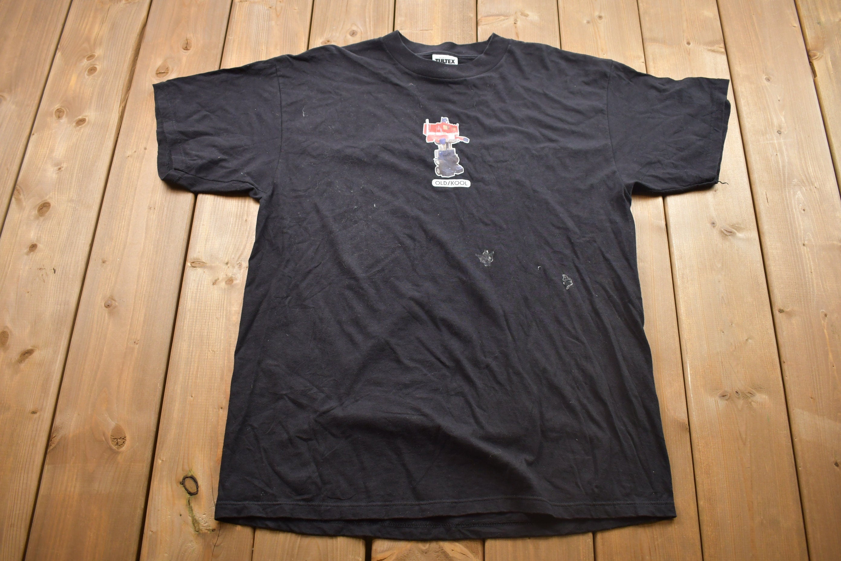 Vintage 1990s Old Skool Transformer Action Figure Graphic T-Shirt