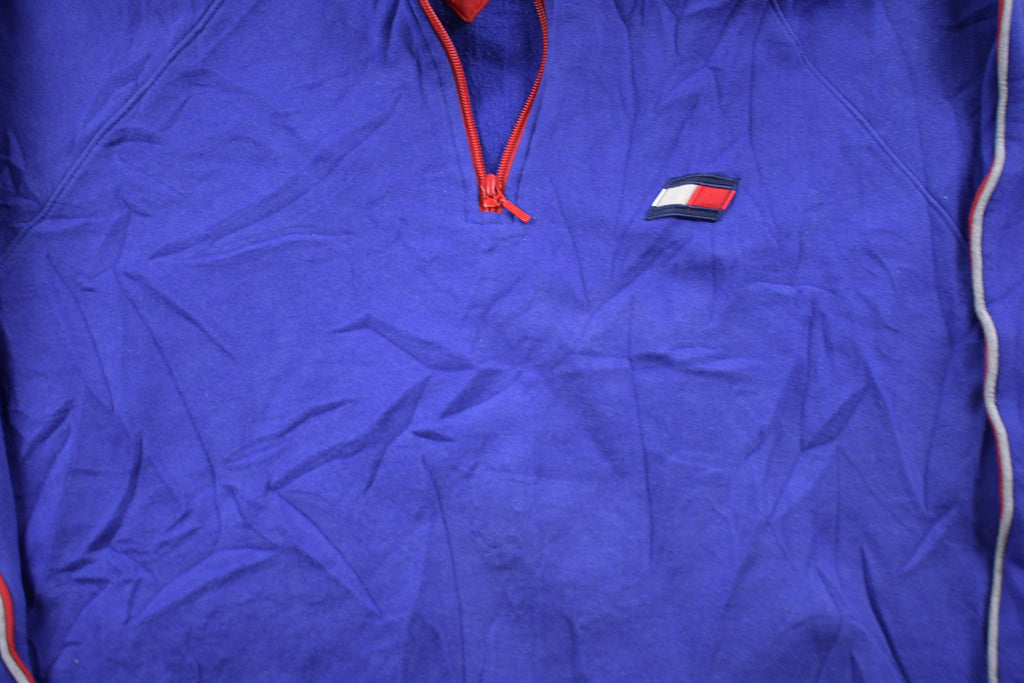 Vintage 1990s Tommy Hilfiger Embroidered Fleece Pullover Sweater