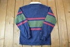 Vintage 1990s Barbarian Rugby Wear Striped Button Up Shirt