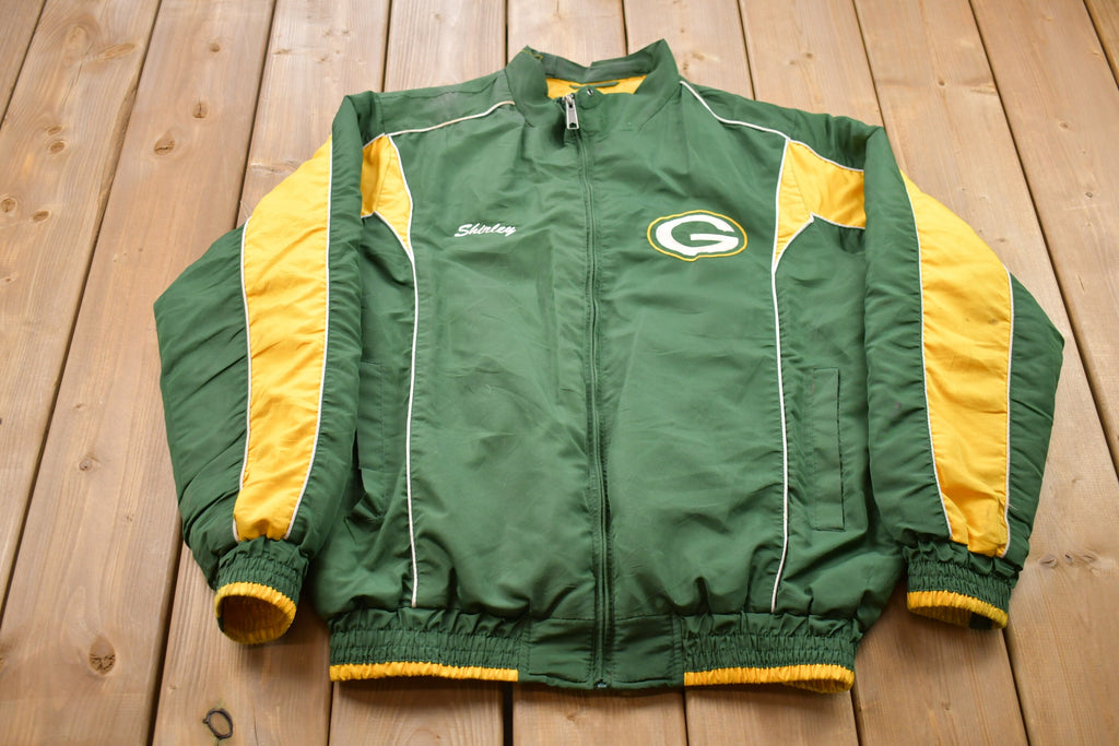 Vintage 1990s Green Bay Packers Embroidered Windbreaker Jacket