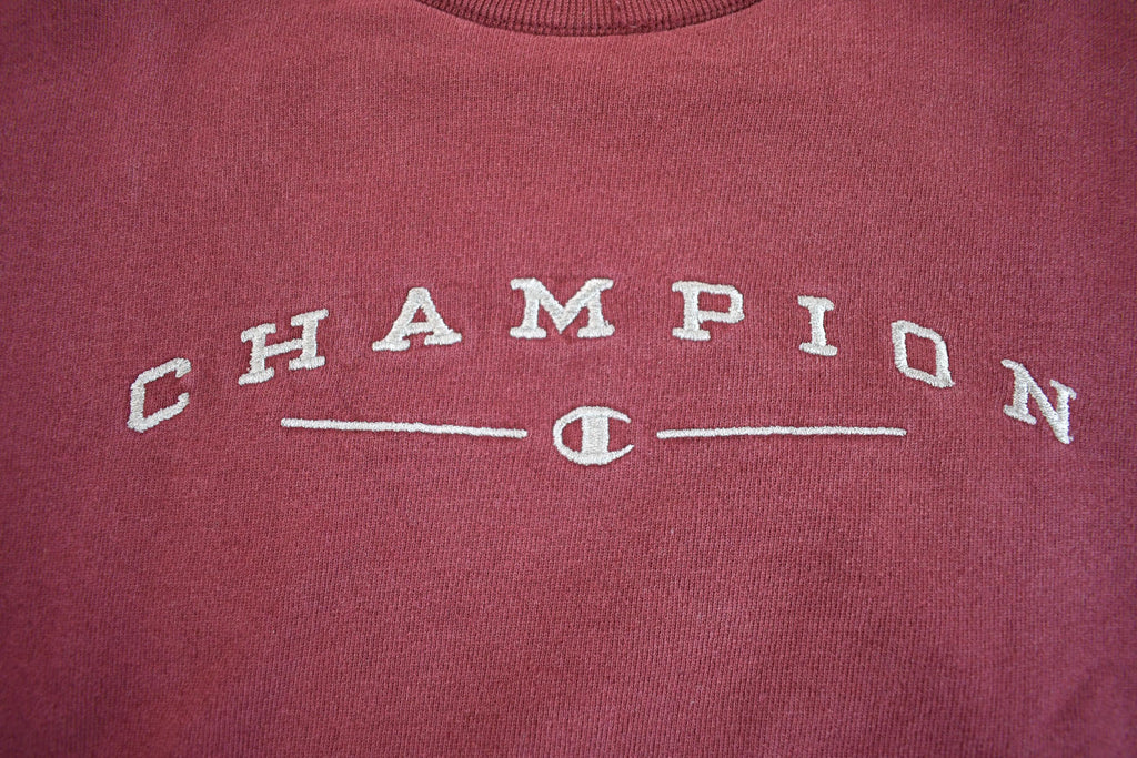Vintage Y2K Distressed Champion Spell-out Logo Embroidered Crewneck Sweatshirt