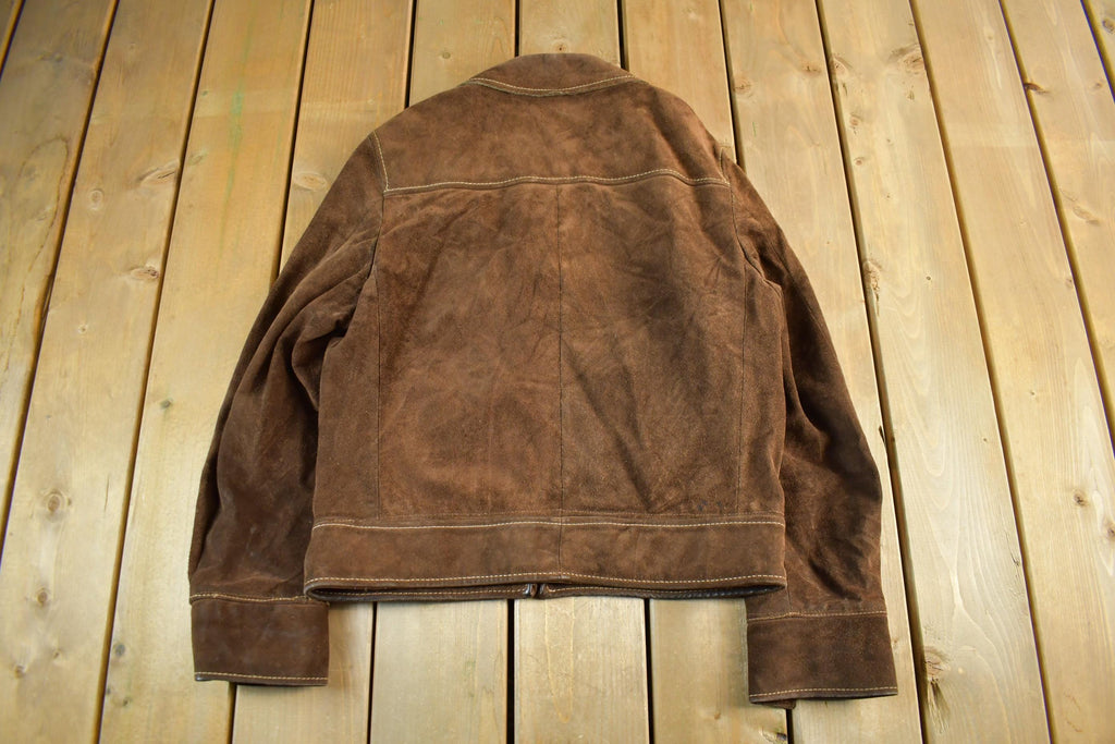 Vintage 1980s Cresco Suede Leather Jacket Adult Small