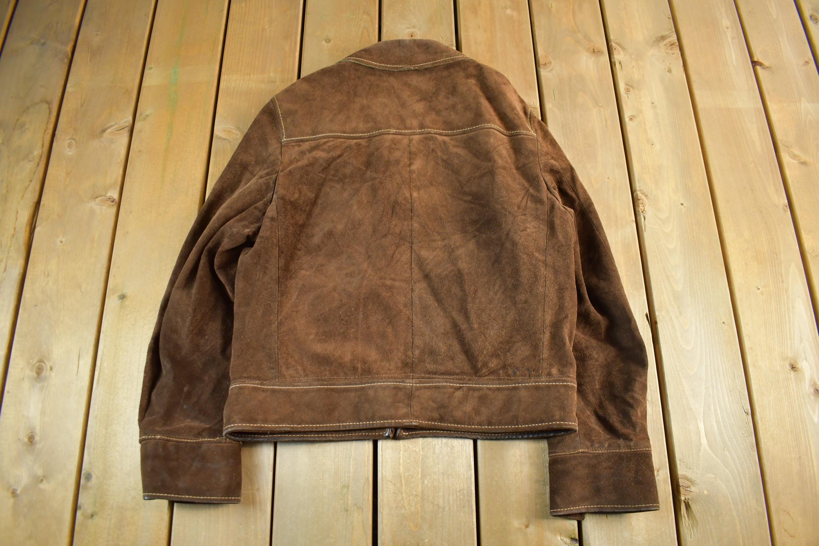 Vintage 1980s Cresco Suede Leather Jacket Adult Small