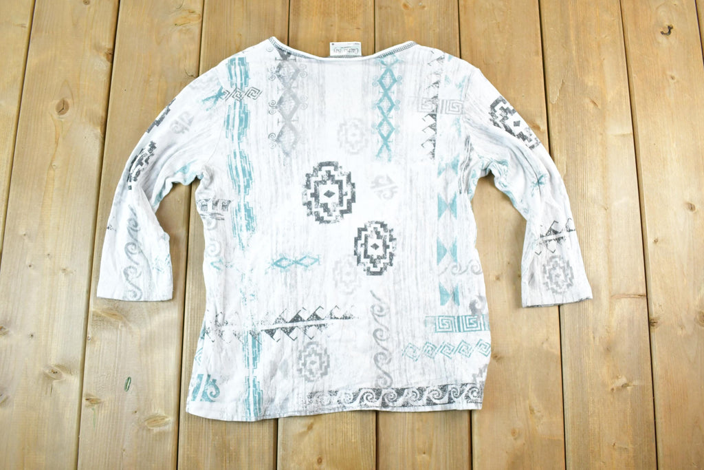 Vintage 1990s Cactus Bay Aztec AOP Souvenir T-Shirt Women's S