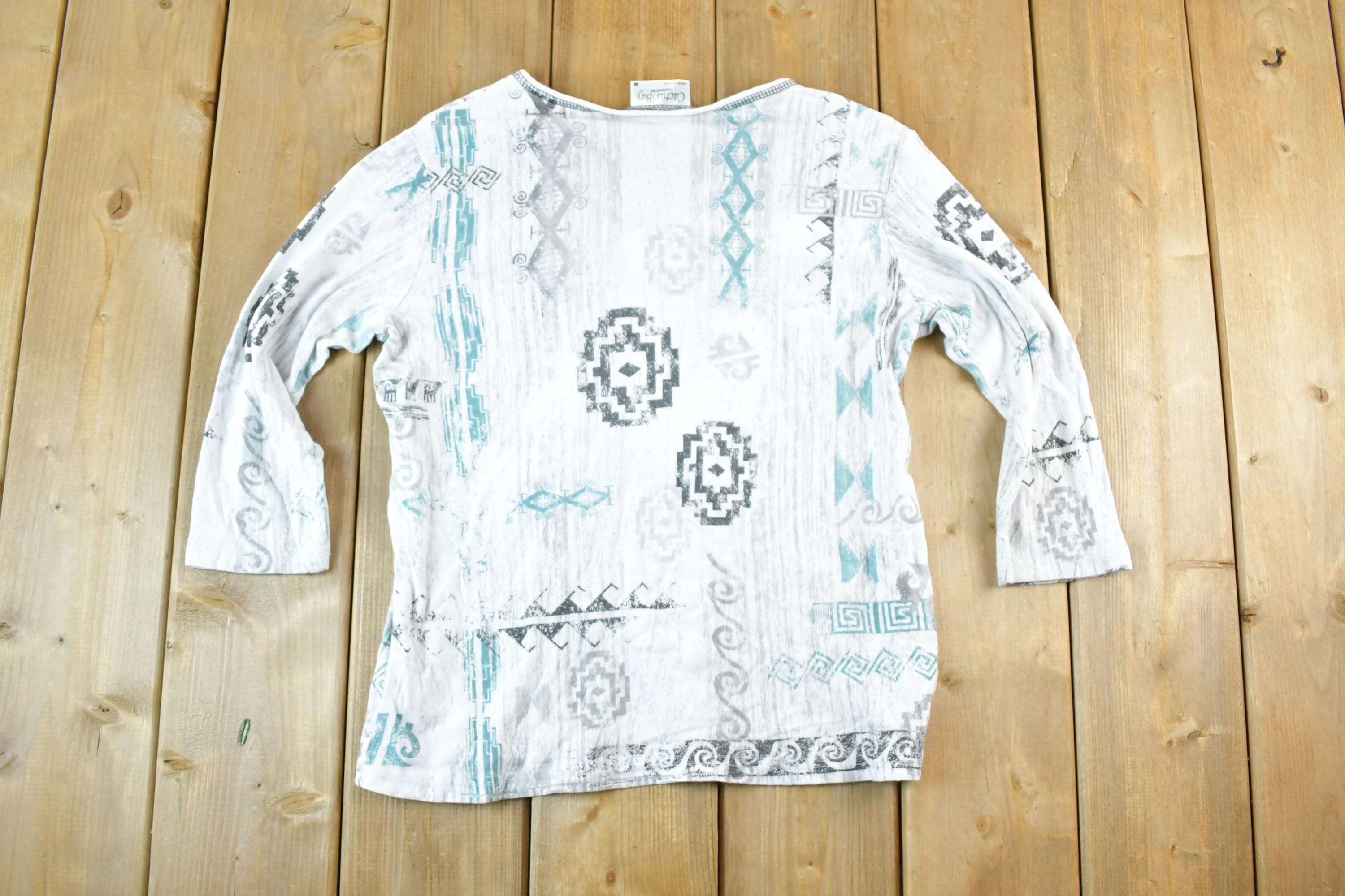 Vintage 1990s Cactus Bay Aztec AOP Souvenir T-Shirt Women's S