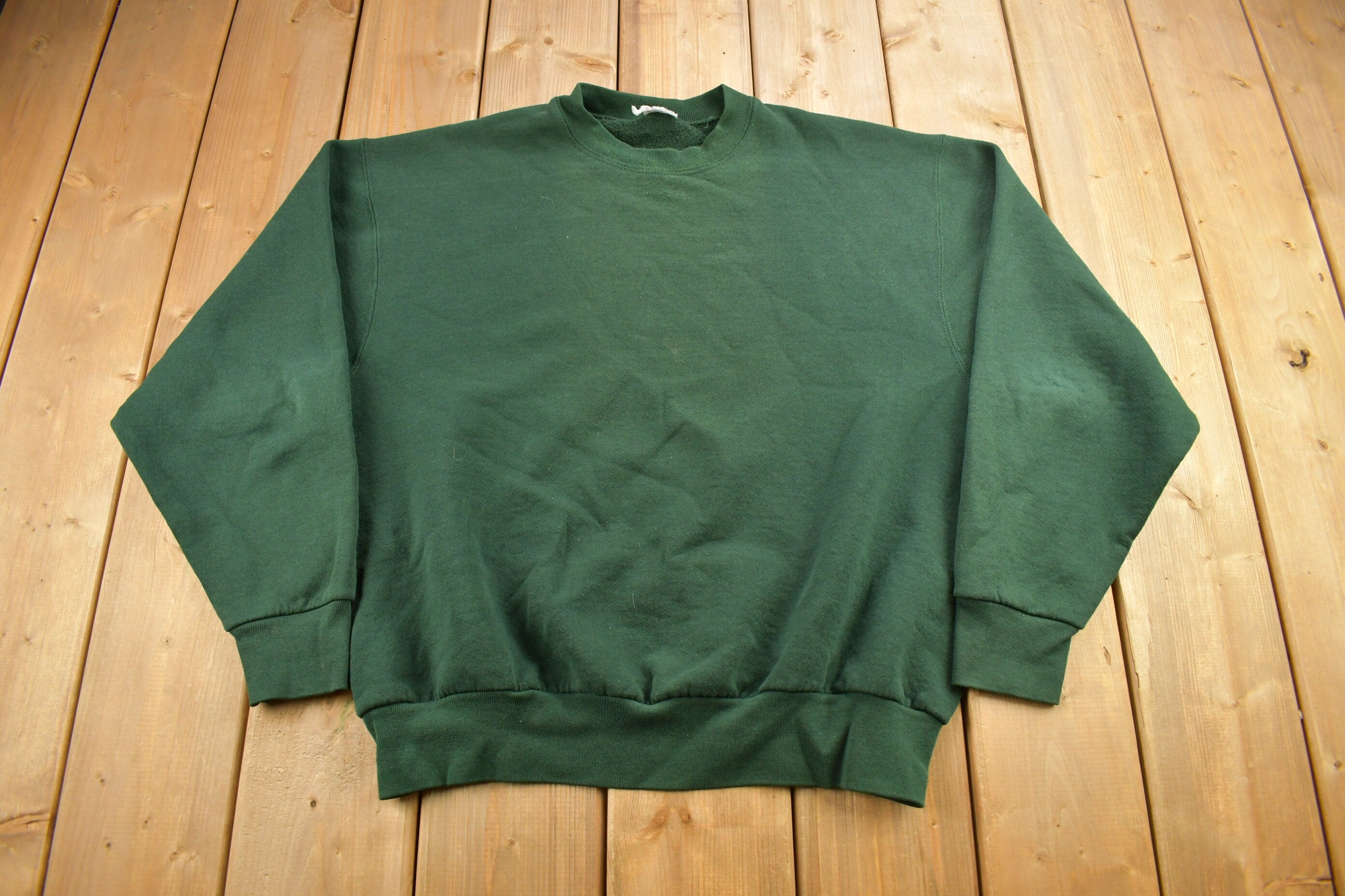 Vintage 1990s Forest Green Blank Crewneck Sweatshirt