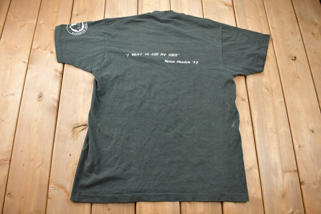 Vintage 1990s Students for Students Tree Nelson Mandela Graphic T Shirt