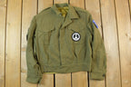 Vintage Military Jungle Expert Peace Sign Button Up Army Jacket