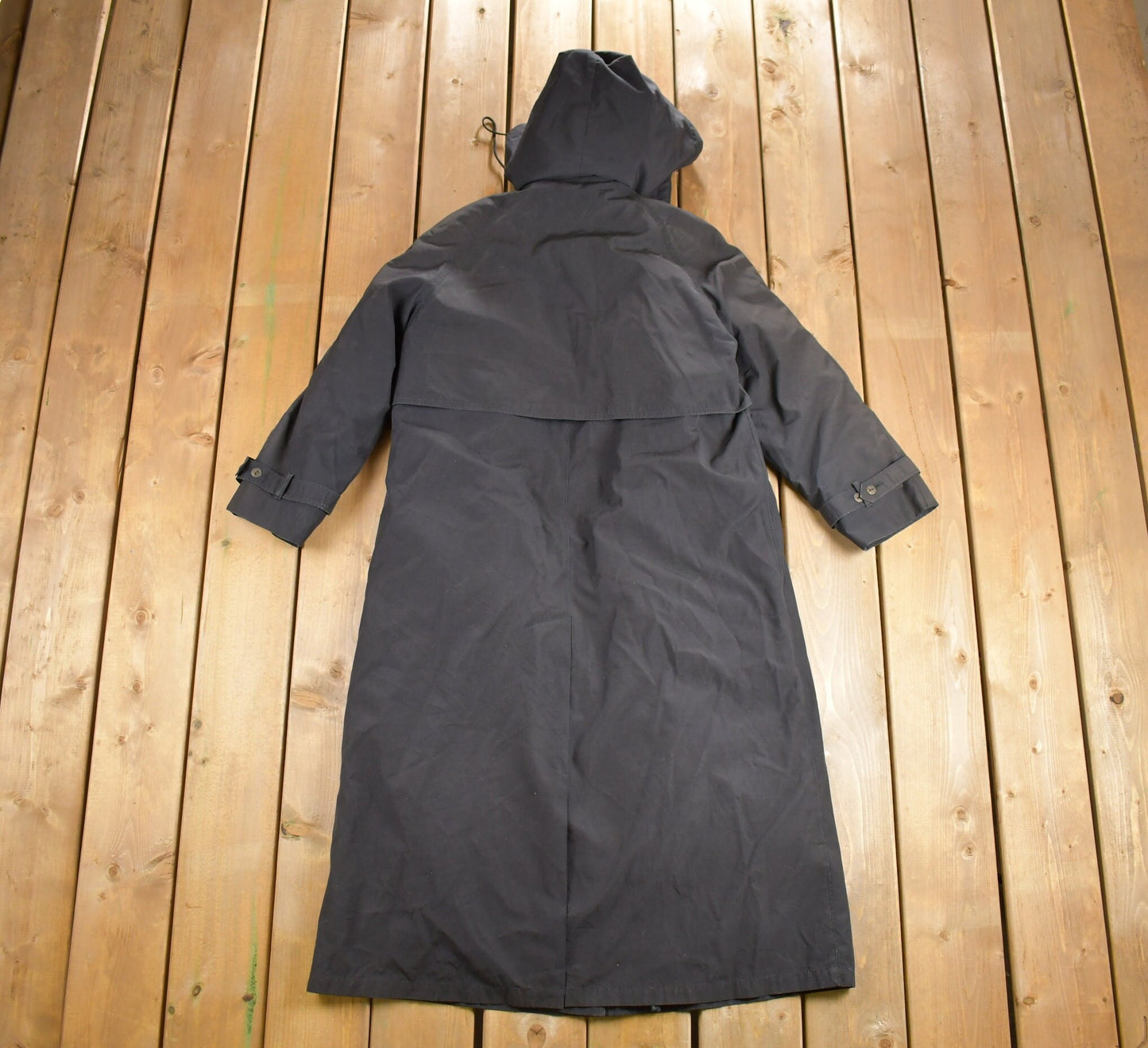 Vintage 1980s Eddie Bauer Black Hooded Goose Down Rain Coat / Winter Jacket / Outdoor Wear / Vintage Eddie Bauer / Outerwear /