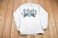 Vintage 1990s Atlanta Georgia Embroidered Plaid Crewneck Sweatshirt