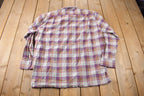 Vintage 1990s Miller Plaid Button Up Flannel Shirt Made In Canada Size XL