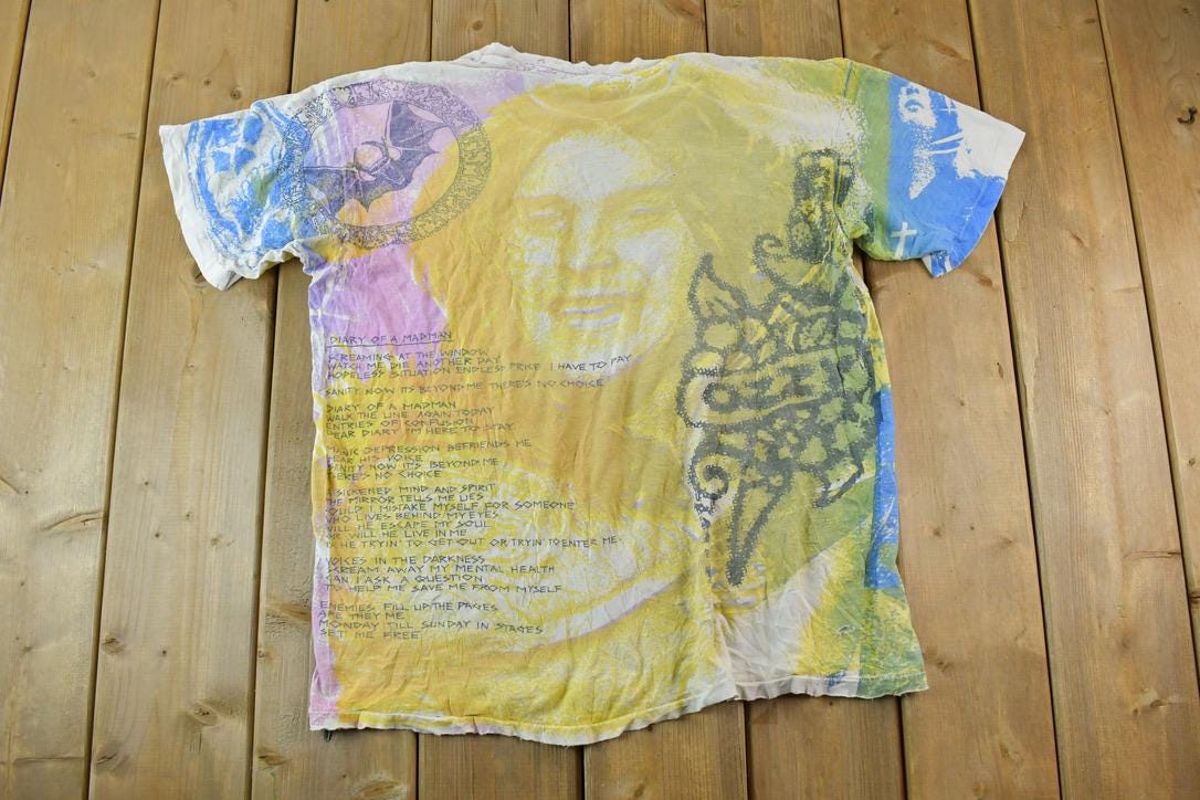 Vintage 1991 Ozzy Osbourne All Over Print Rare Band T-shirt