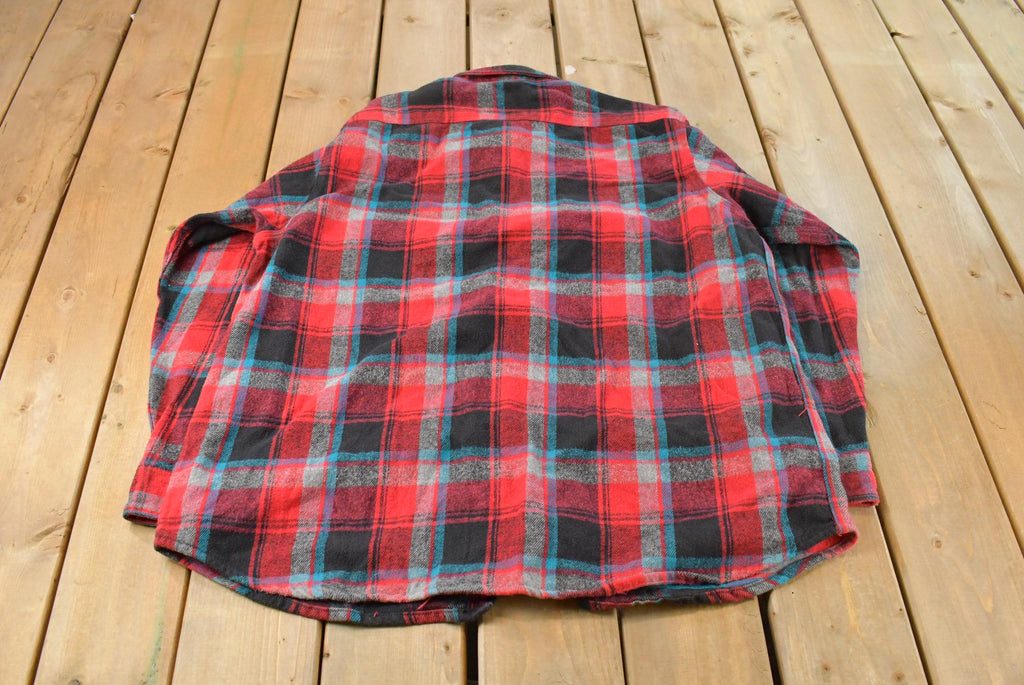 Vintage 1990s Five Brother Plaid Flannel Button Up Shirt Men's 2XL Tall