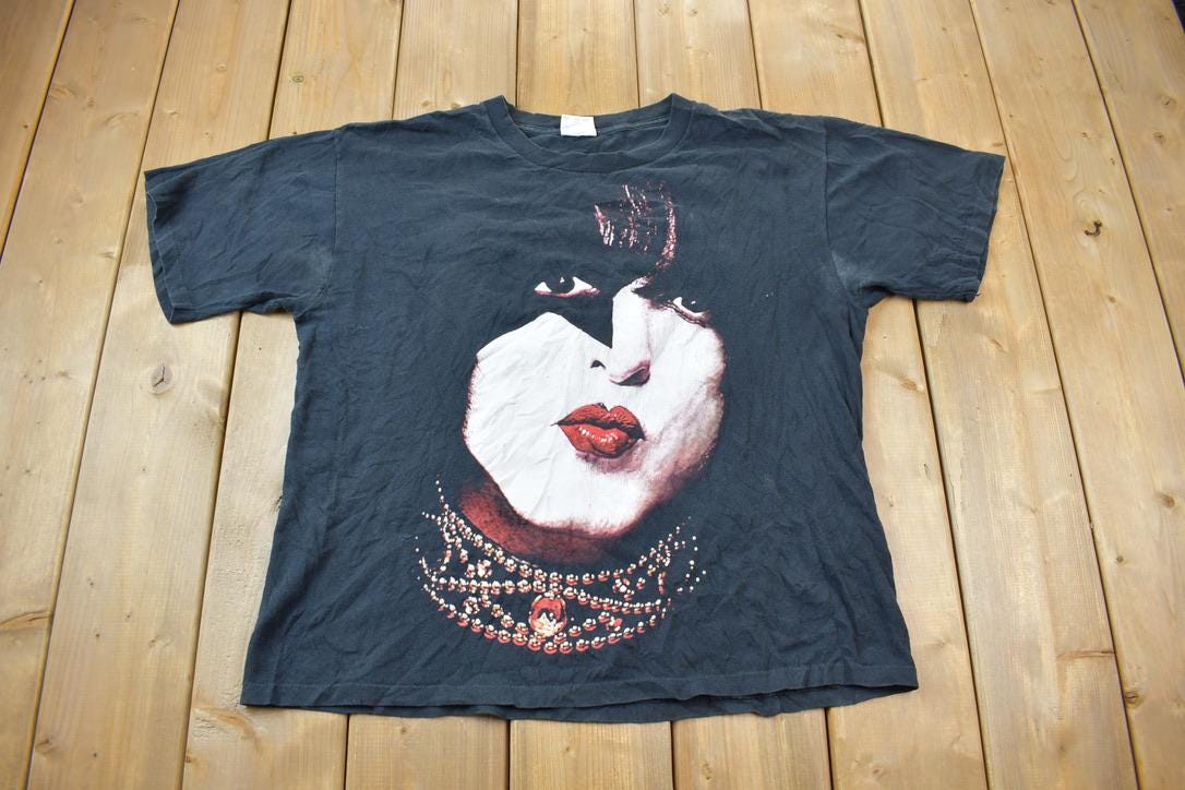 Vintage 1990s KISS Paul Stanley All Over Print Band T-Shirt