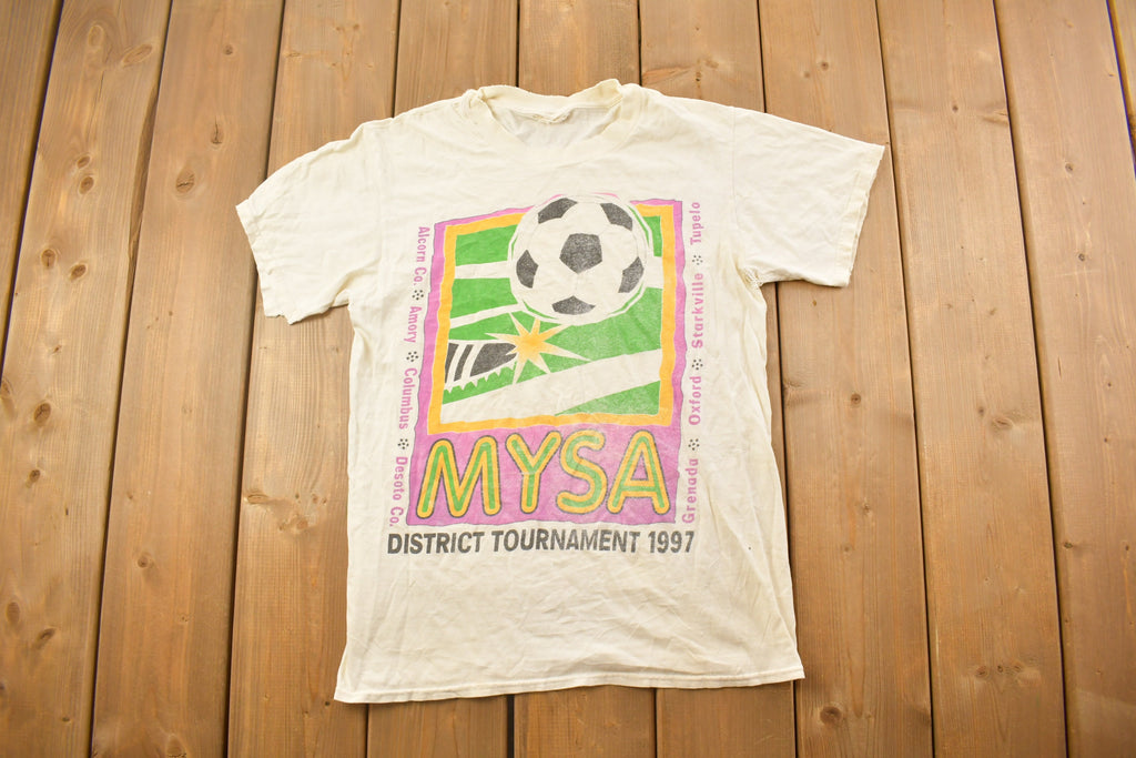 Vintage 1997 MYSA District Soccer Tournament Graphic T Shirt