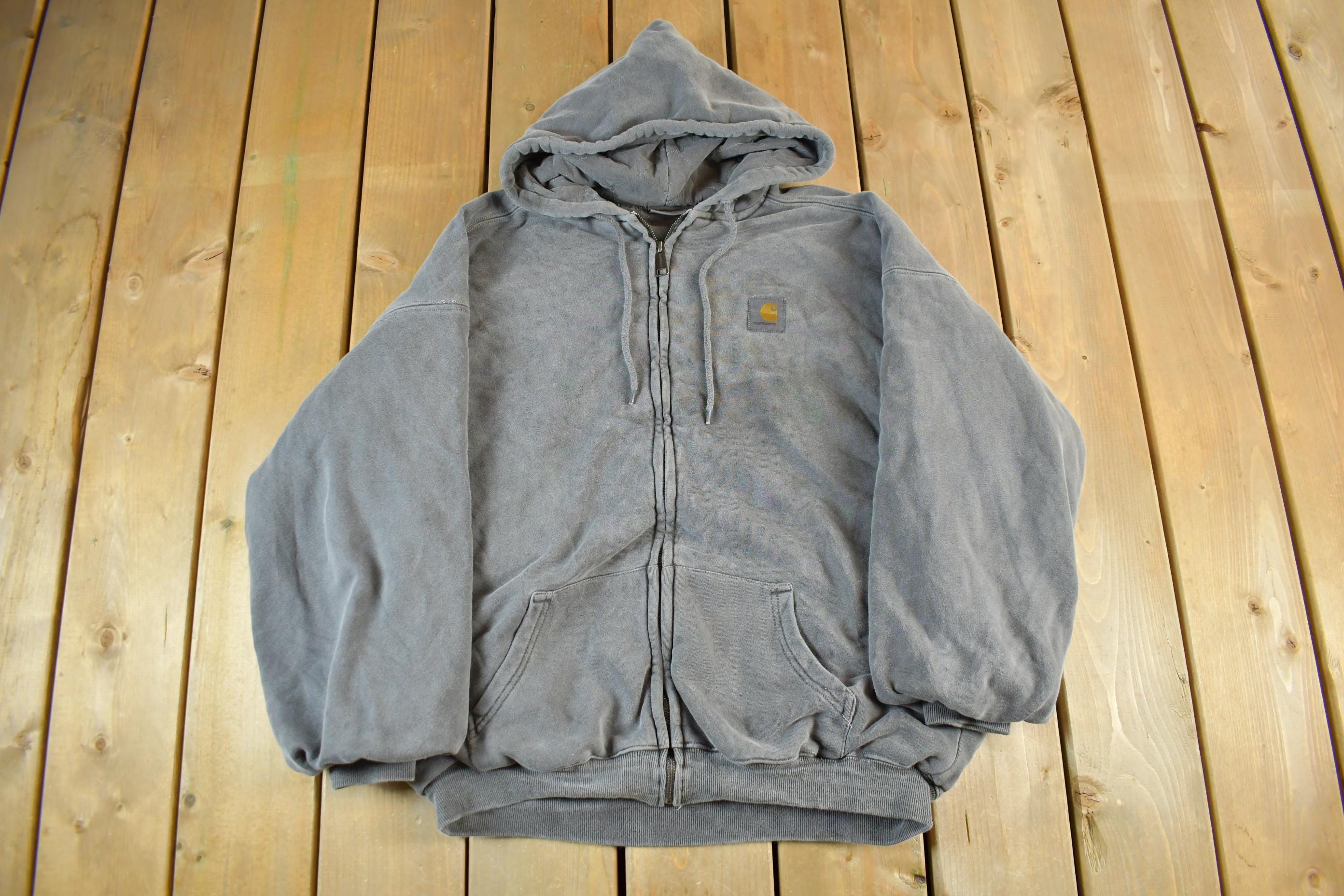 Vintage 2000s Carhartt WIP Zip Up Quilt Lined Hoodie Jacket Men's Medium