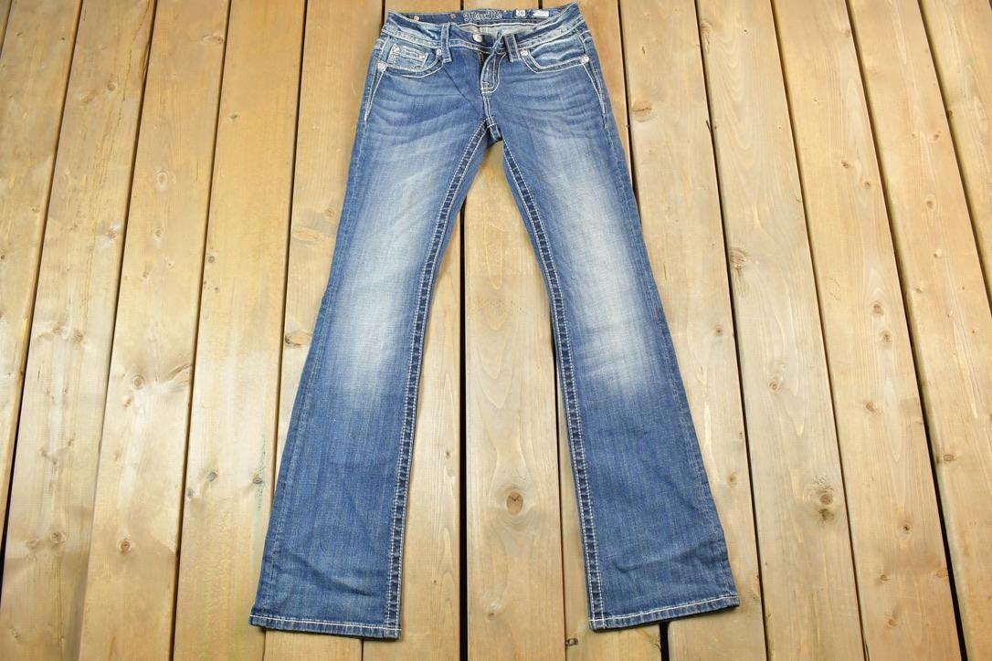 Vintage Y2K Miss Me Bedazzled Low Rise Jeans Size 26x31