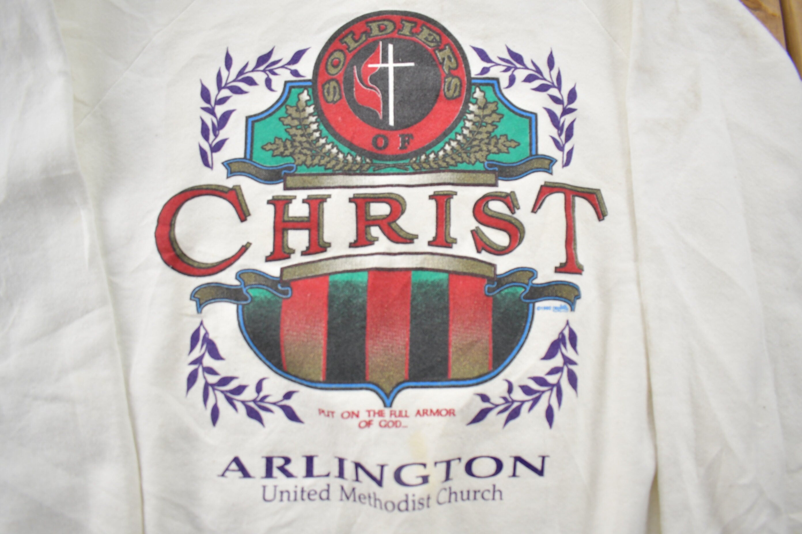 Vintage 1990s Soliders Of Christ Crewneck Sweatshirt