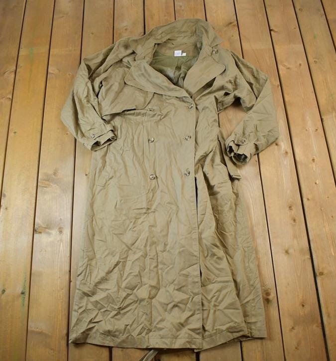 Vintage 1980s Women's Rain Full Length Trench Coat - 16 Tall