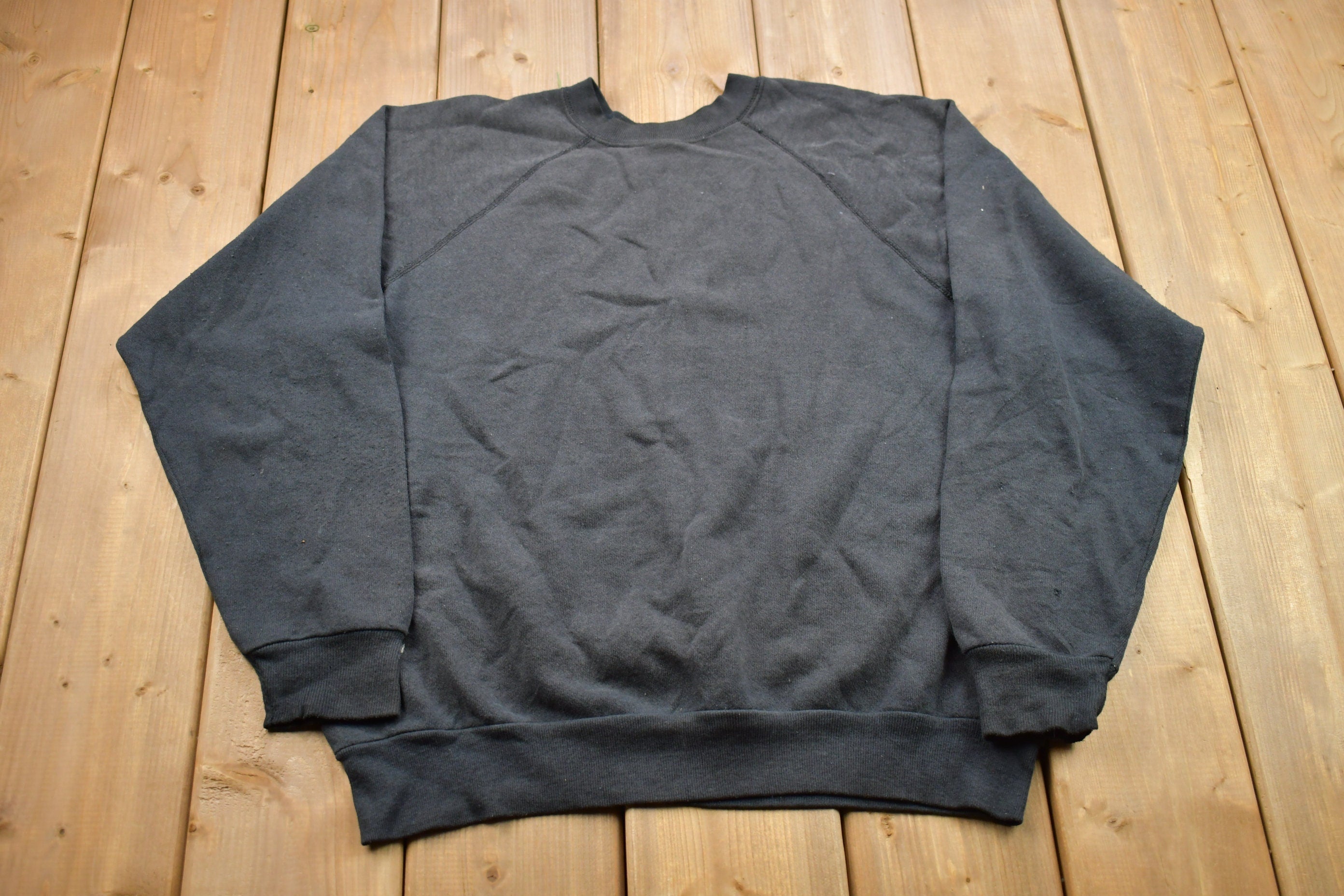 Vintage 1990s Blank Black Crewneck Sweatshirt