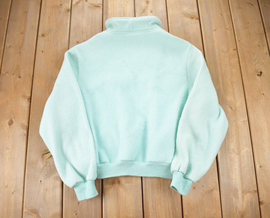 Vintage 1990s Polar Club Ice Blue Fleece Sweater