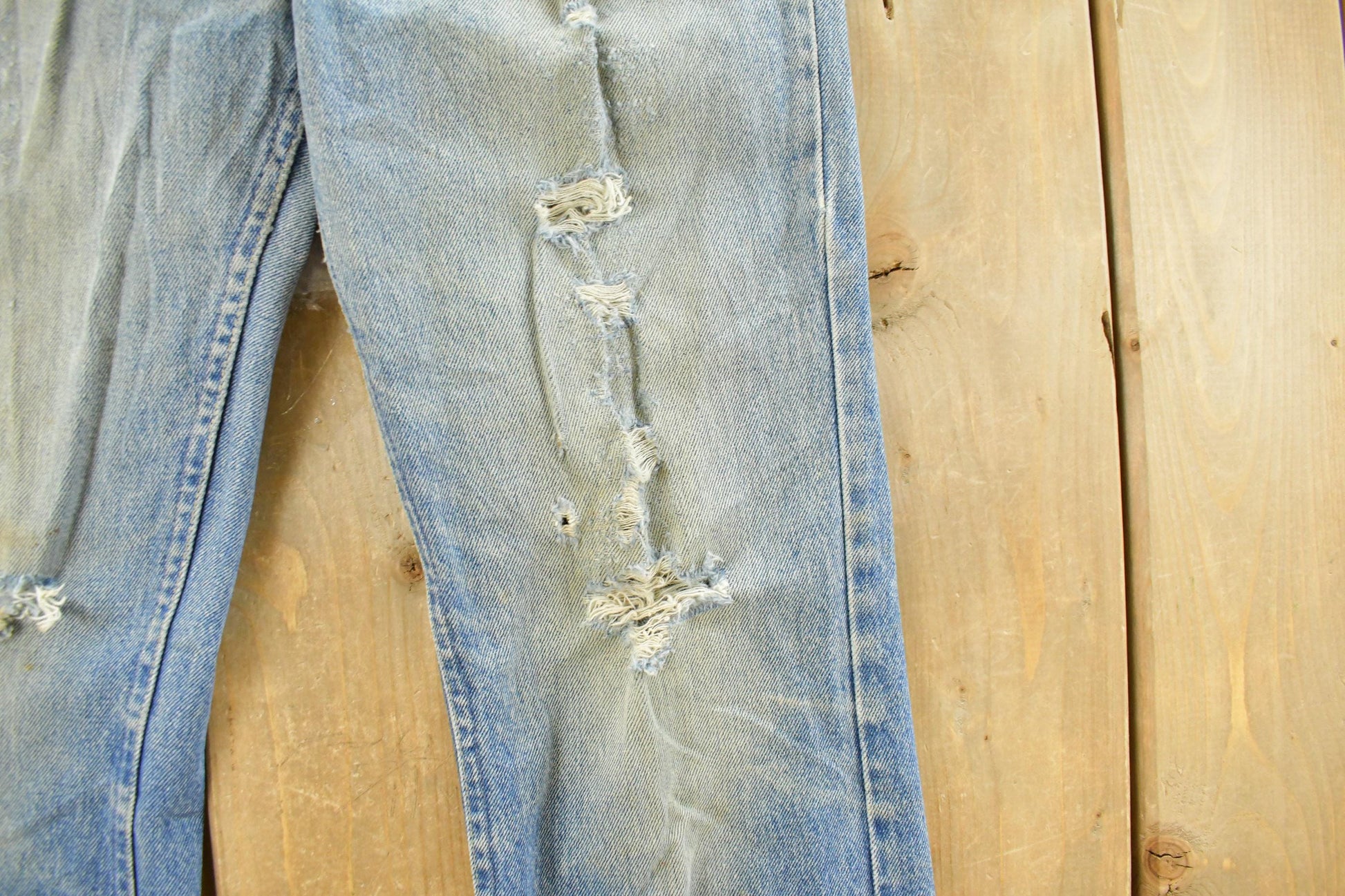 Vintage 1970s Lee Distressed Flare Denim Jeans Men's 30 x 31