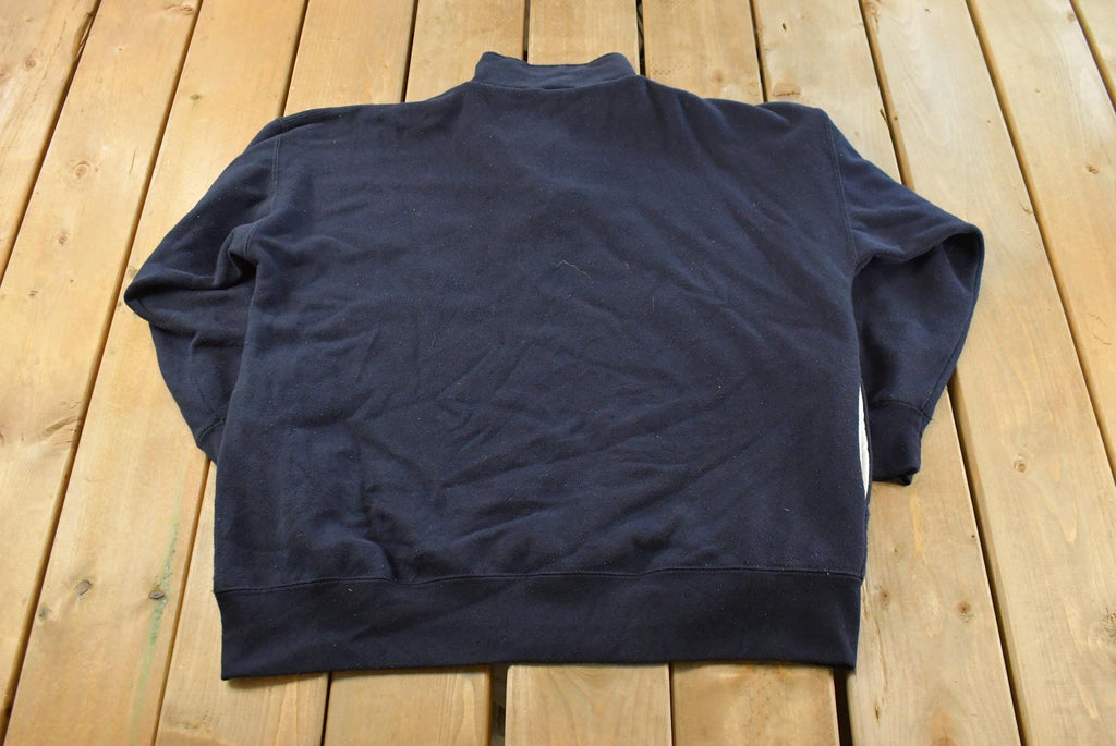 Vintage 1990s Limited Jeans USA Flag Quarter Zip Crewneck Sweatshirt Men's L / 90s Crewneck / Souvenir Sweater / Streetwear / Travel